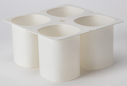 vasetto yogurt in polistirene riciclato testati da Coexpan