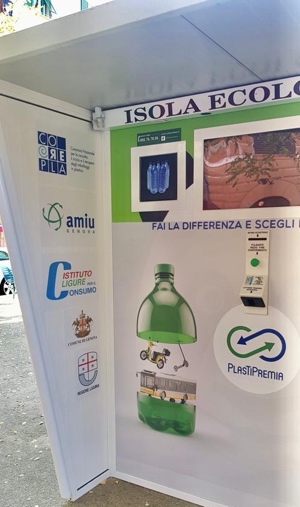 eco raccoglitori bottiglie Corepla
