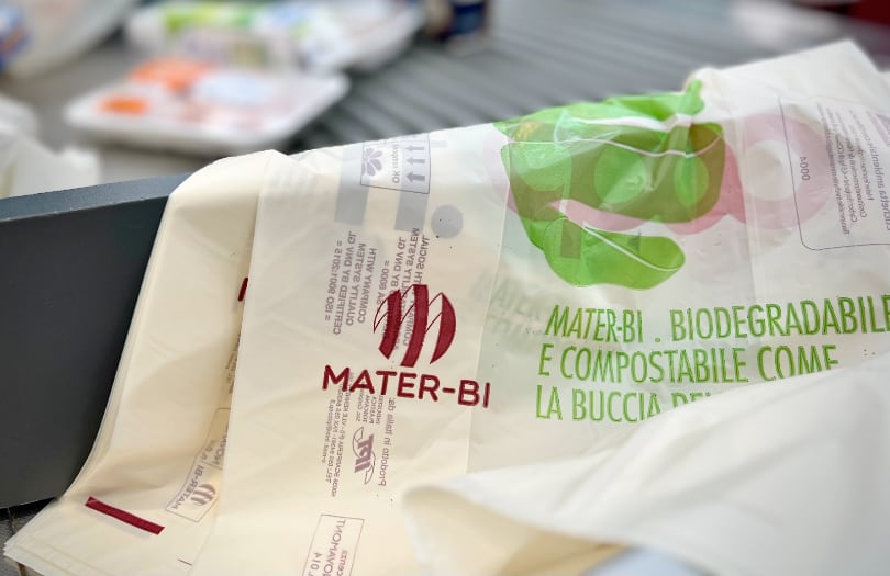 sacchetti spesa Mater-bi Novamont bioplastica