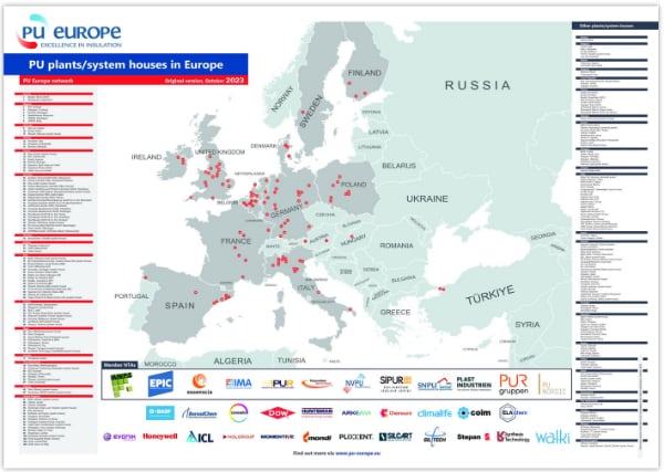 PU Europe mappa impianti