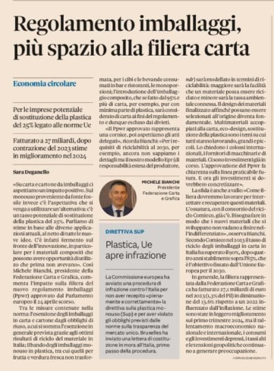 sole 24 ore aerticolo imballaggi carta