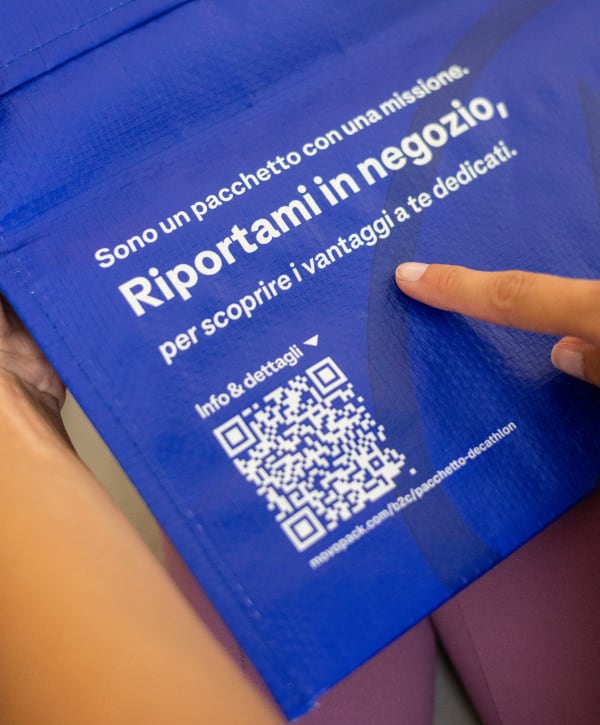 Decathlon Italia e Movopack packagin riutilizzabile