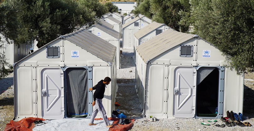 shelter per rifugiati in Grecia