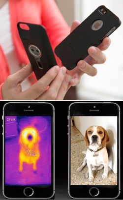 FLIRONE attach to iPhone lifestyle